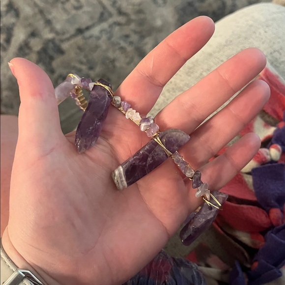 ❤️🔥BOGO FREE NWT handmade purple amethyst crystal headband jewelry UO dainty - Picture 5 of 5